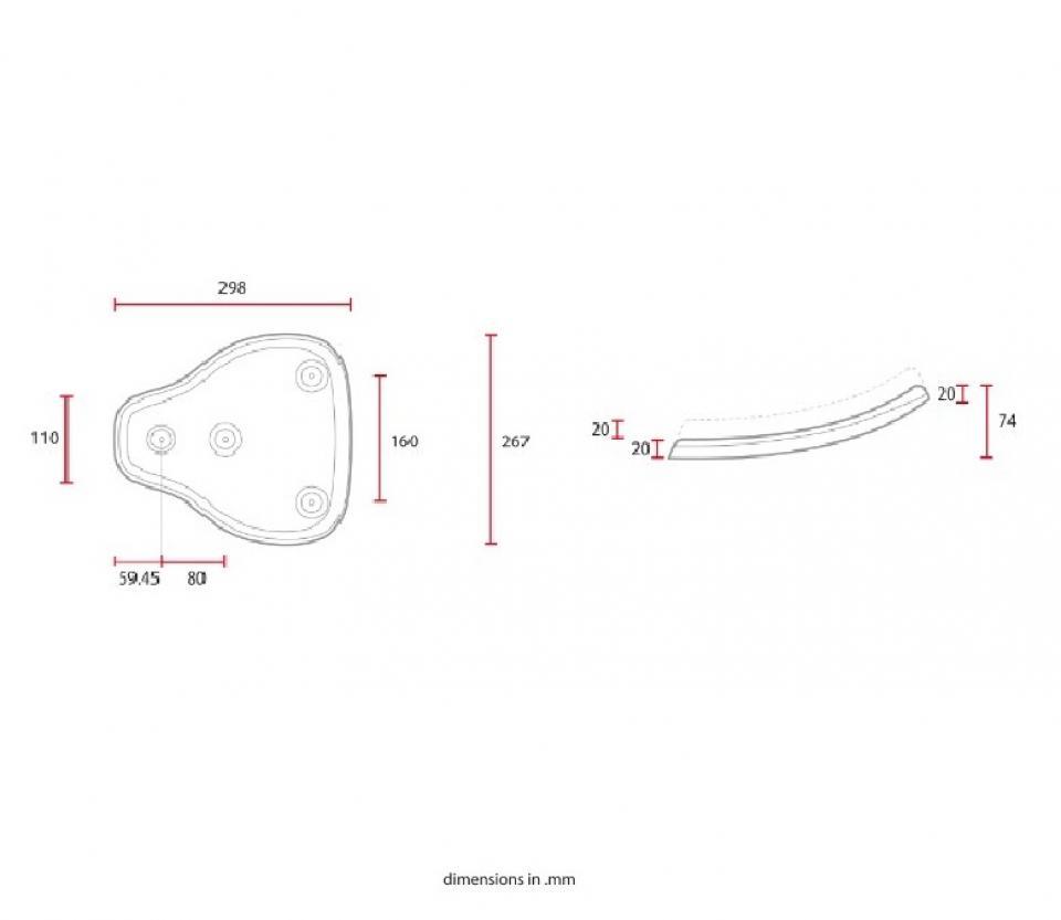 Selle pilote C. Racer pour Auto Bobber marron couture noir Neuf