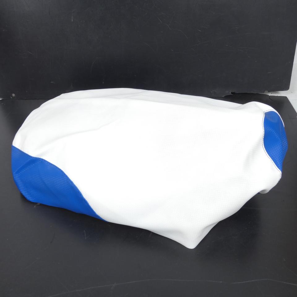 Housse de selle Générique pour scooter Yamaha 50 BWS Avant 2003 Blanc Bleu