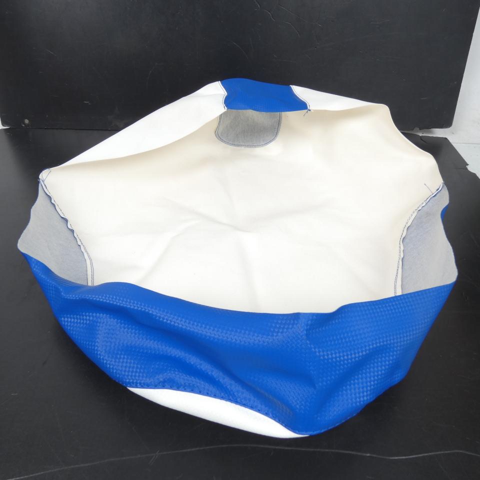 Housse de selle Générique pour scooter Yamaha 50 BWS Avant 2003 Blanc Bleu