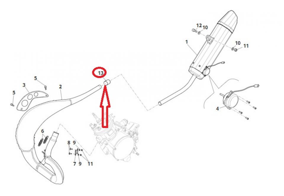 Manchon Joint pot échappement pour moto Fantic 50 XE 2021-24 02158005 Ø17 Ø19mm