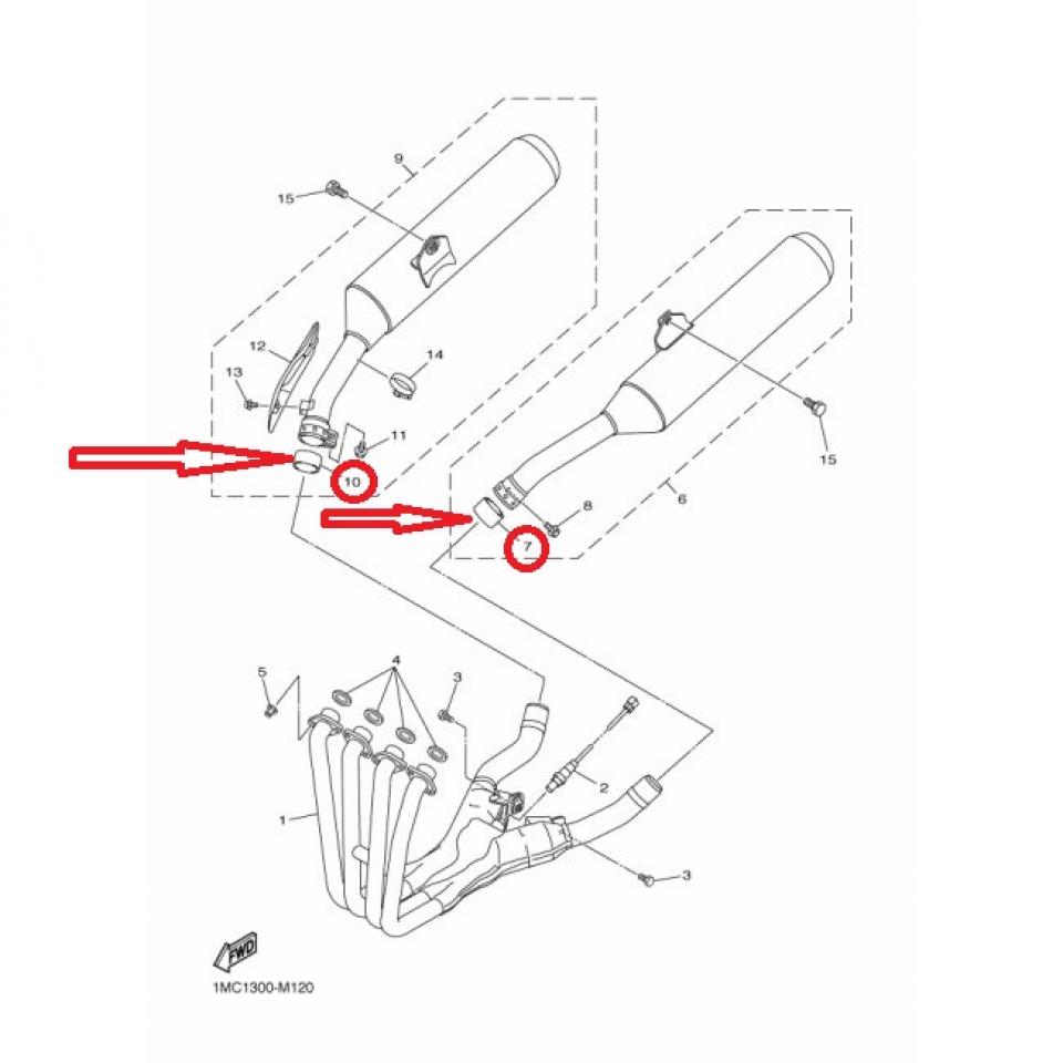 Joint de pot d échappement pour moto Yamaha 1300 XJR 1998-06 3XW-14714-00 Neuf