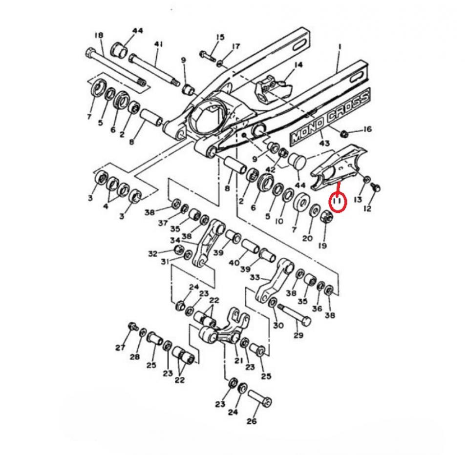 Patin de chaîne pour Yamaha YZ