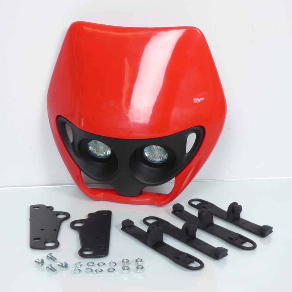 Plaque phare TNT rouge double optique horizontal pour moto enduro cross 50 à boite TT