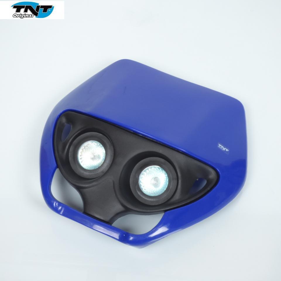 Plaque phare TNT bleu double optique horizontal pour moto enduro cross 50 à boite TT