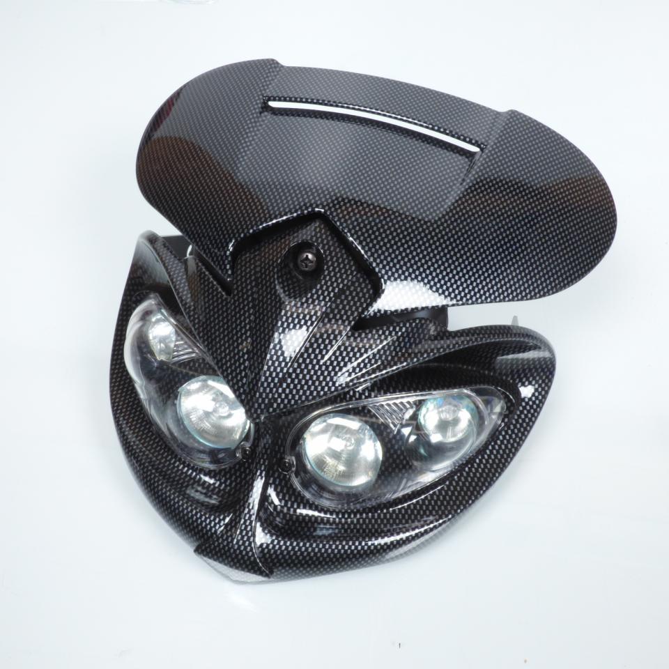 Plaque phare tête de fourche One Manga coloris carbone moto optique tuning Neuf