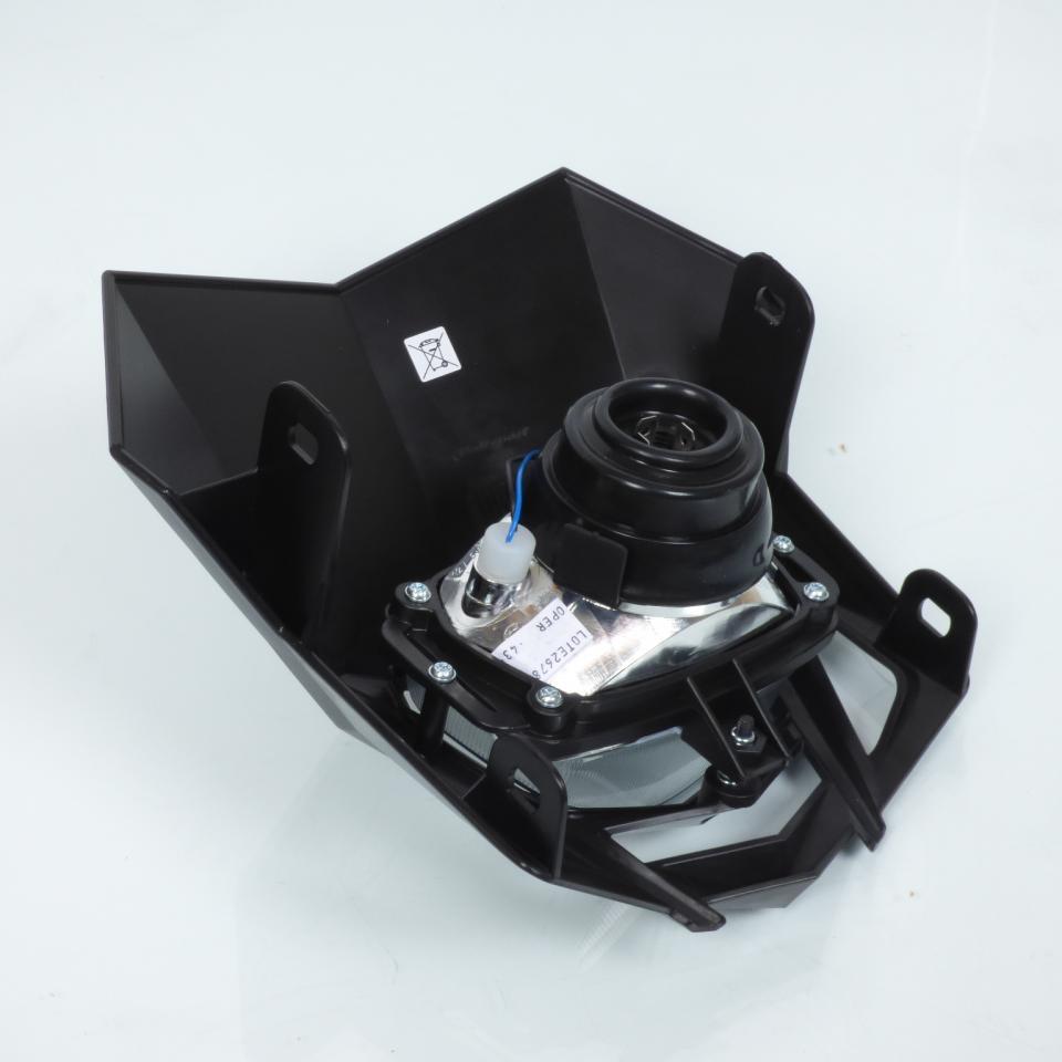 Plaque phare avec optique phare avant Polisport LMX noire pour moto enduro cross