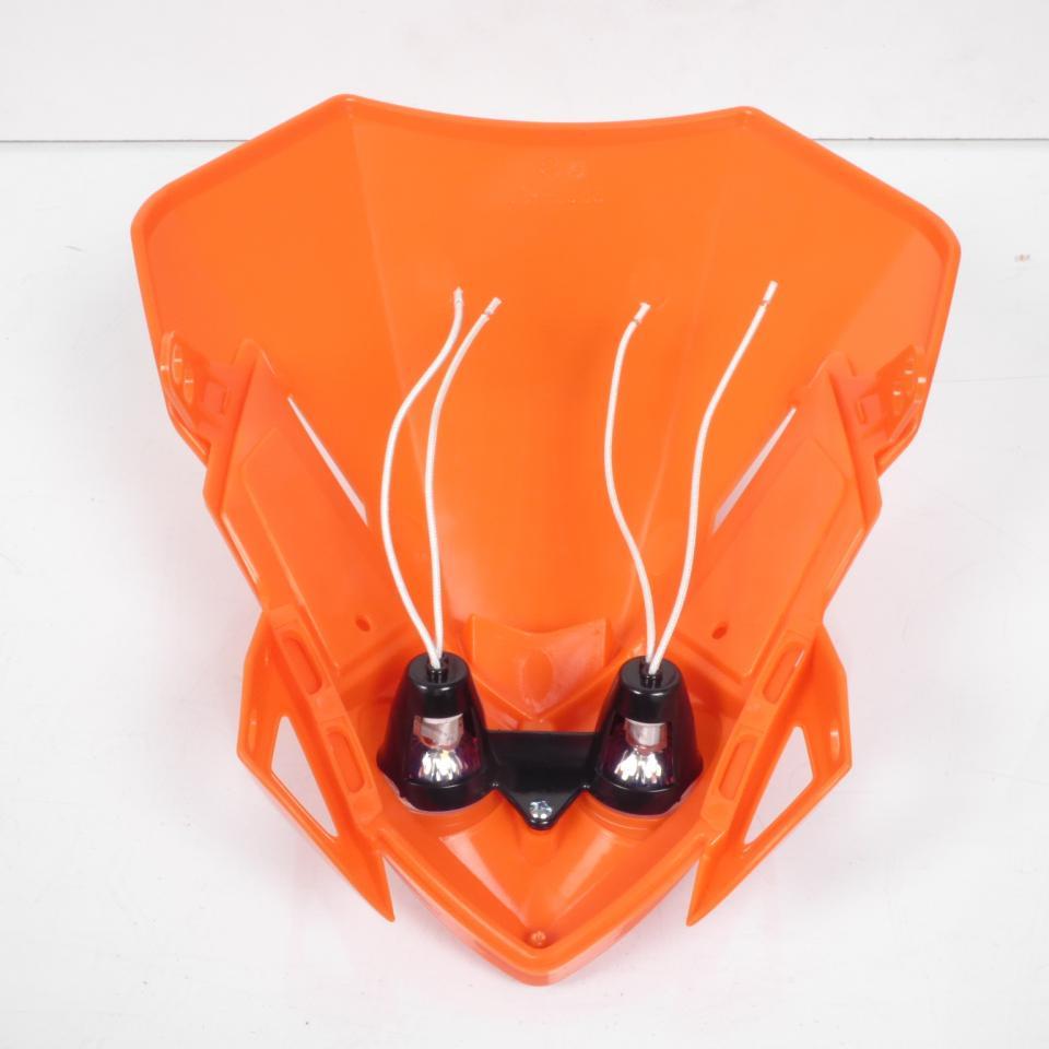 Plaque phare tête de fourche halogène One pour moto E.T. orange optique tuning Neuf