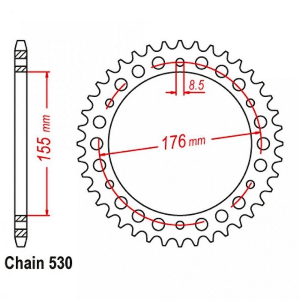 Couronne transmission 45 dts pour moto Triumph 885 Speed Triple T509 1997-1998