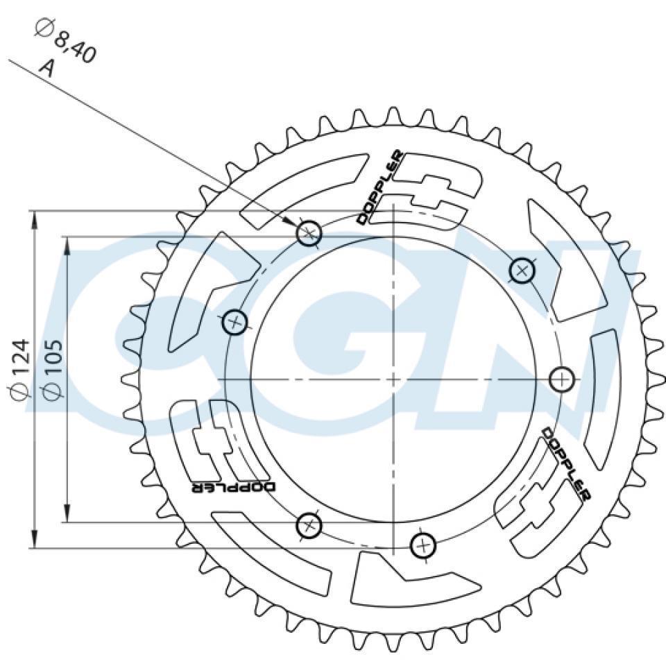 Couronne de transmission Doppler pour Moto Derbi 50 Senda R Après 2000 50 dents Neuf