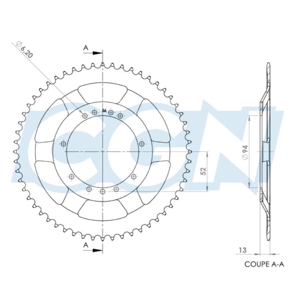 Couronne de transmission Teknix pour Mobylette MBK 50 51V Neuf