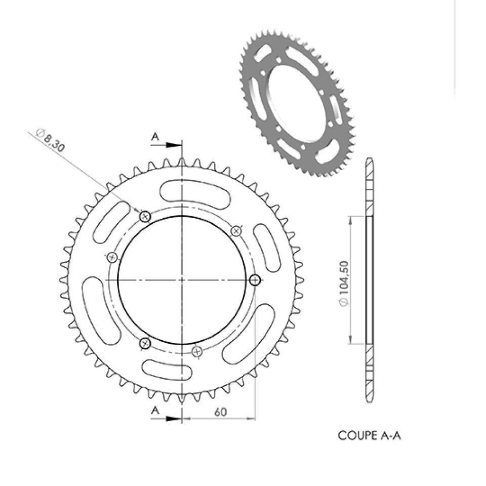 Couronne de transmission RSM pour Moto Peugeot 50 XP6 SM 1997 à 2013 Neuf