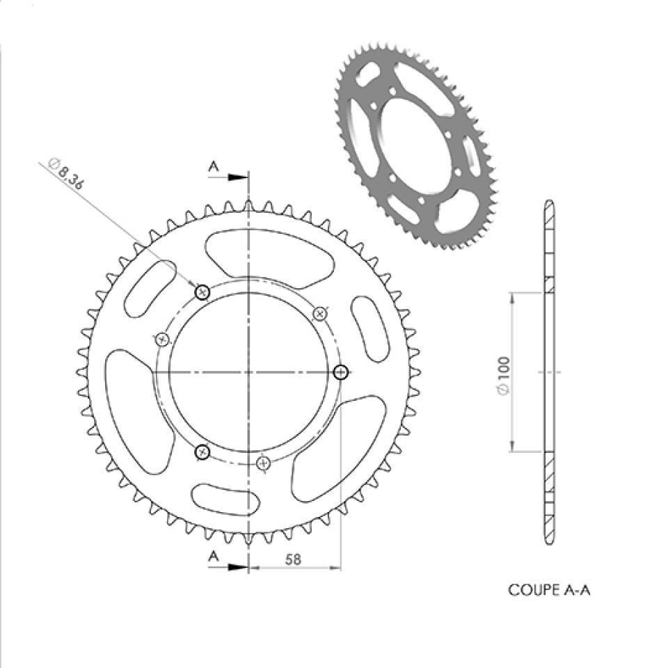 Couronne de transmission pour Peugeot XP6 ENDURO