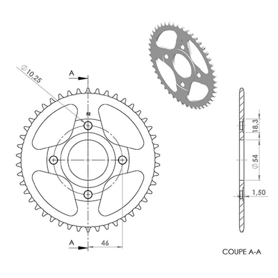 Couronne de transmission pour MBK X-Power