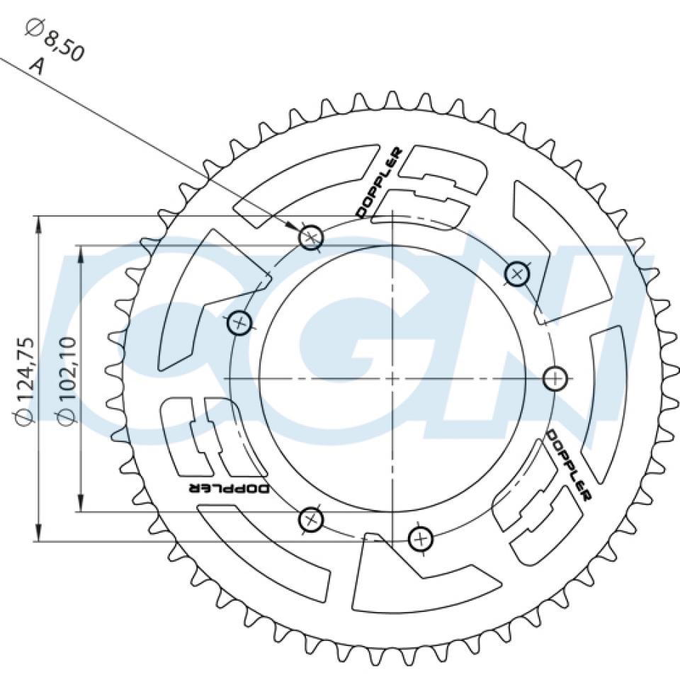 Couronne de transmission Doppler pour Moto Gilera 50 RCR 2011 à 2017 Neuf