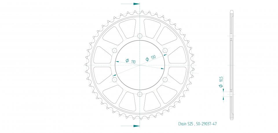 Couronne de transmission pour Suzuki Gsx S