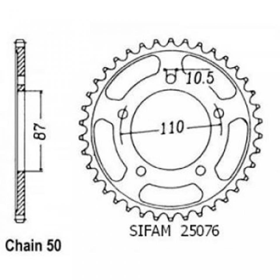 Couronne de transmission Sifam pour Moto Suzuki 600 Bandit 1995 à 2004 Neuf