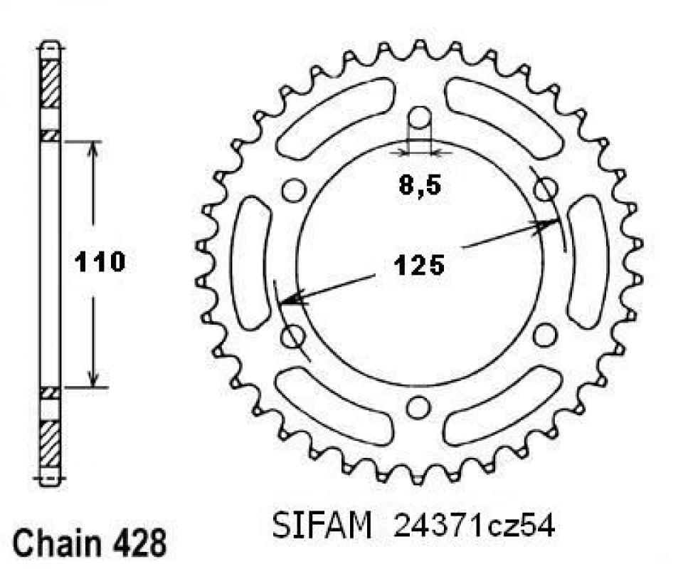 Couronne de transmission Sifam pour Moto Neuf