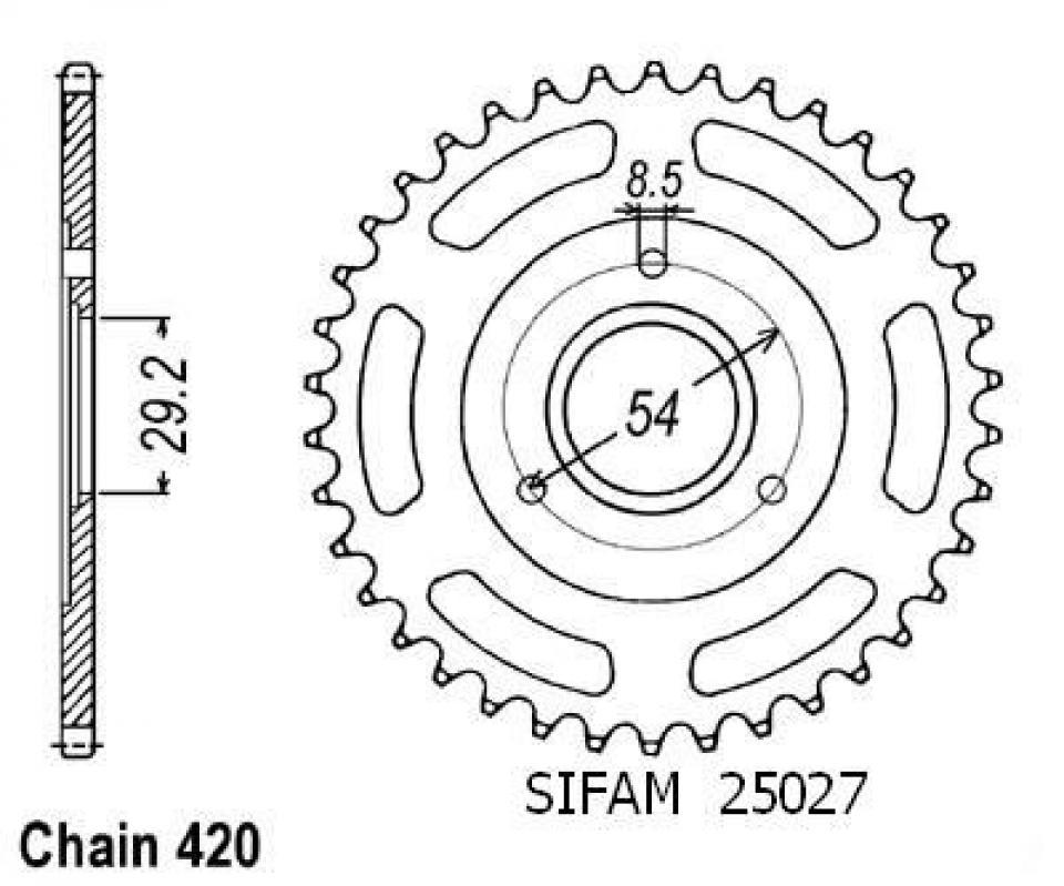 Couronne de transmission pour Honda Z Monkey