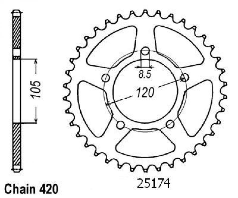 Couronne de transmission Sifam pour Moto Keeway 50 X-Ray Sm 2007 à 2008 Neuf