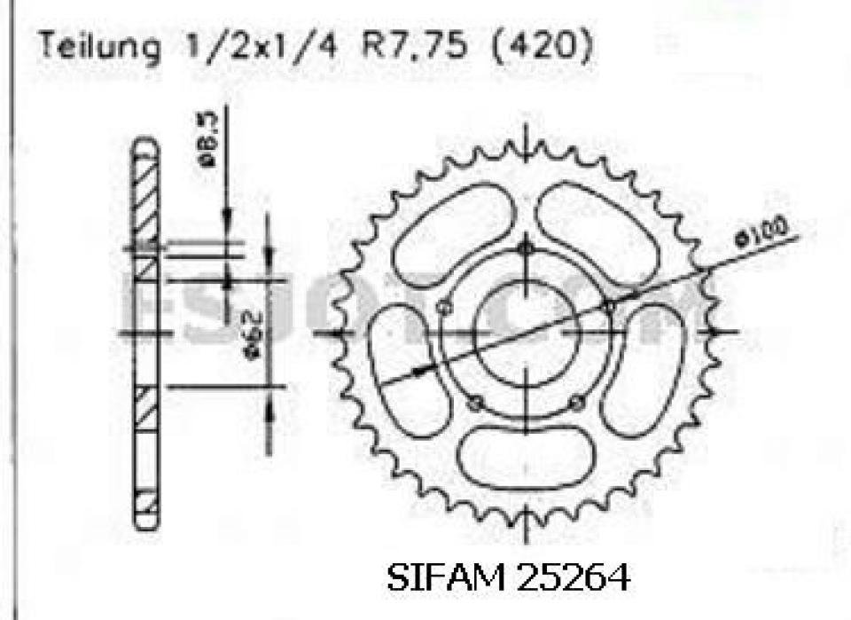 Couronne de transmission Sifam pour Moto Rieju 50 Rrx Spike Sm 2006 à 2008 Neuf