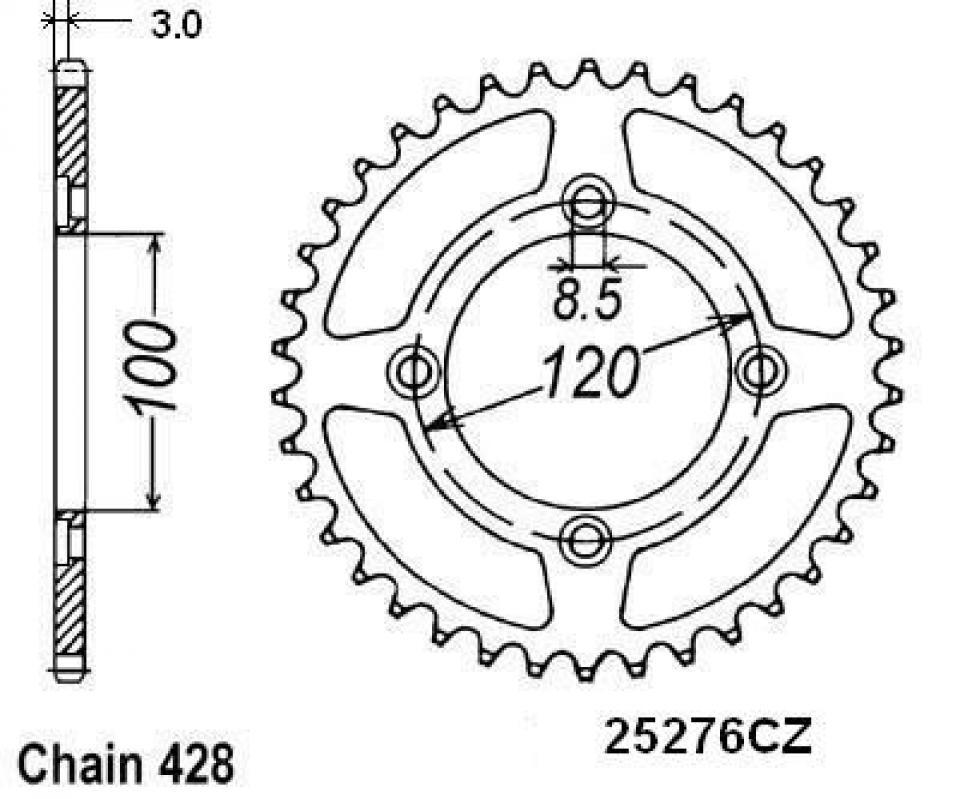 Couronne de transmission Sifam pour Moto Beta 50 RR enduro 2005 à 2020 Neuf