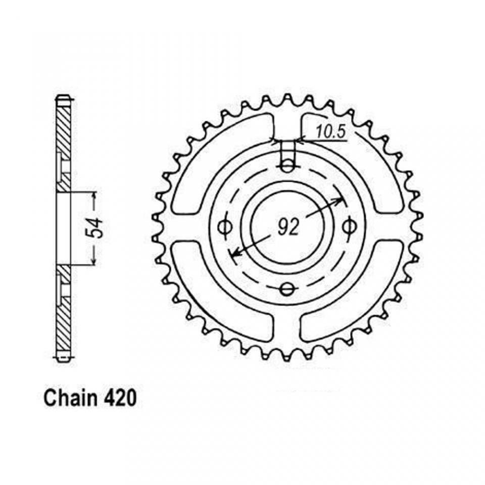 Couronne de transmission Sifam pour moto MBK 50 X-Power 2004 à 2014 47 dts P420
