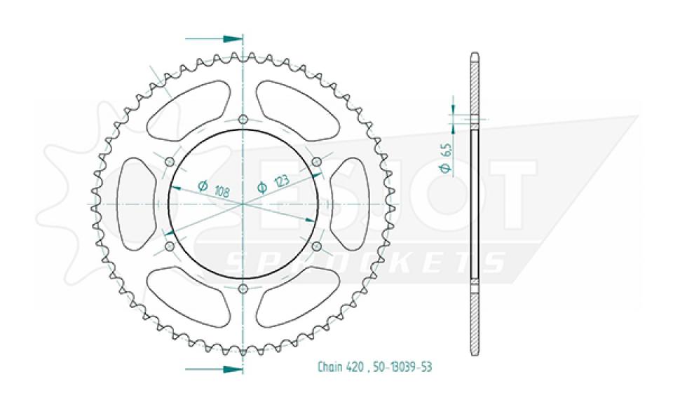 Couronne de transmission Esjot pour moto Gilera 50 SMT 2011 à 2019 Ø108mm Neuf