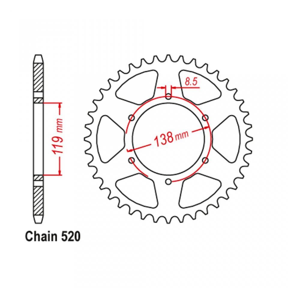 Couronne de transmission Sifam pour Moto Husaberg 350 FC 1996 à 1999 48 dents pas 520 Ø138mm Neuf