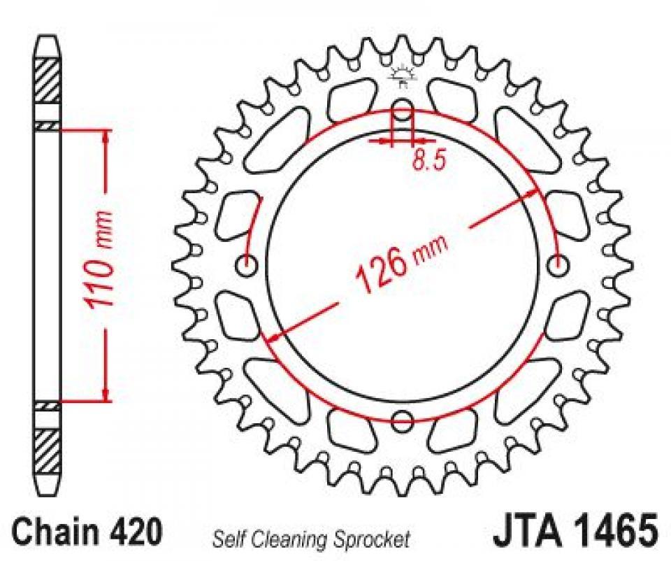 Couronne de transmission pour Kawasaki KX