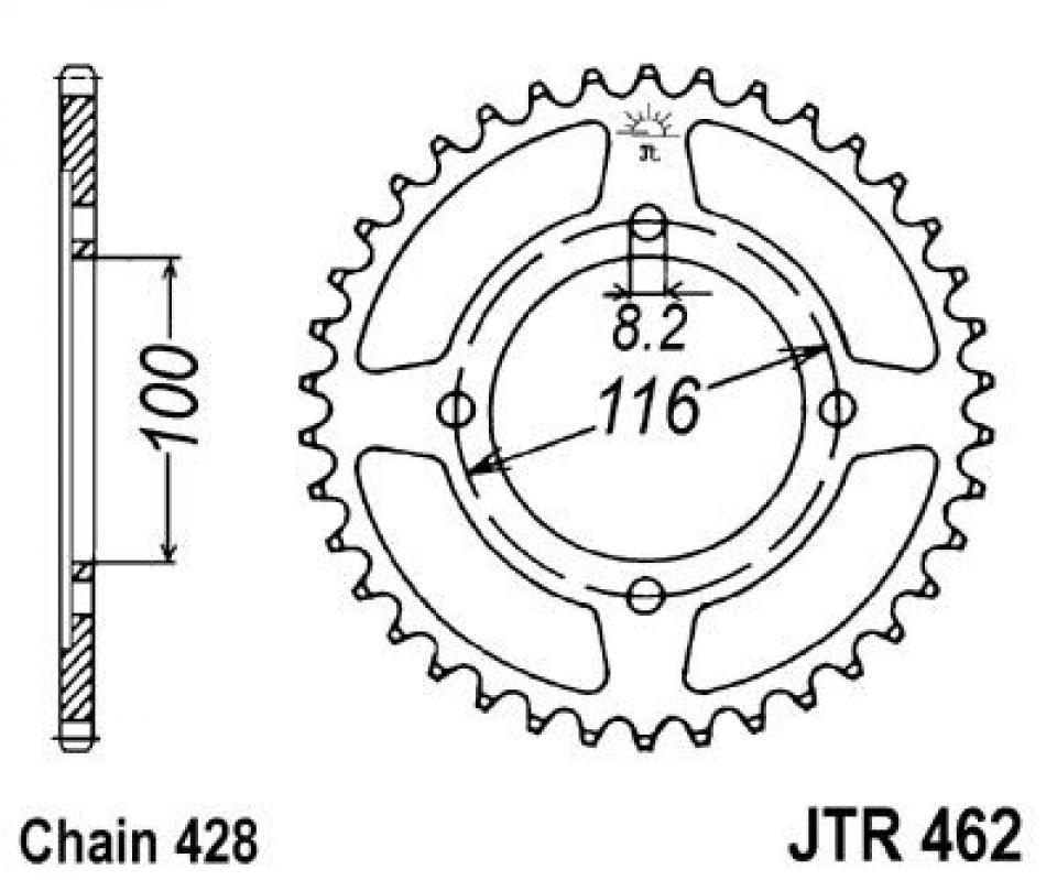 Couronne de transmission pour Kawasaki KX