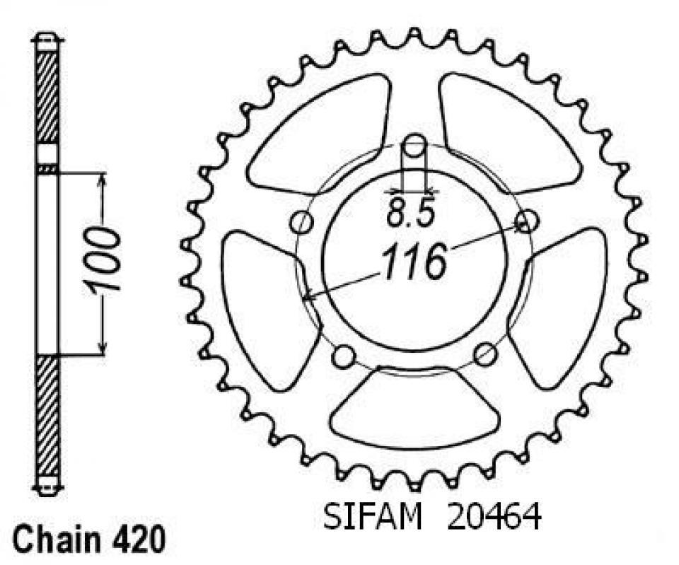 Couronne de transmission Sifam pour Moto Neuf