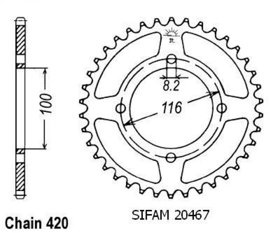Couronne de transmission pour  