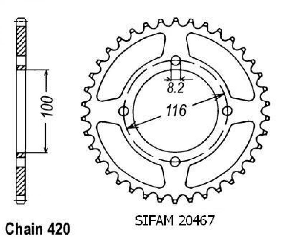 Couronne de transmission Sifam pour Moto Neuf