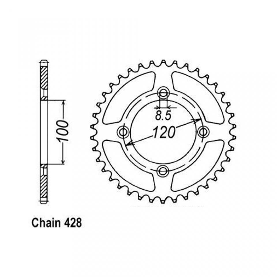 Couronne de transmission Sifam pour Moto Yamaha 80 YZ grandes roues 1993 à 2001 Neuf