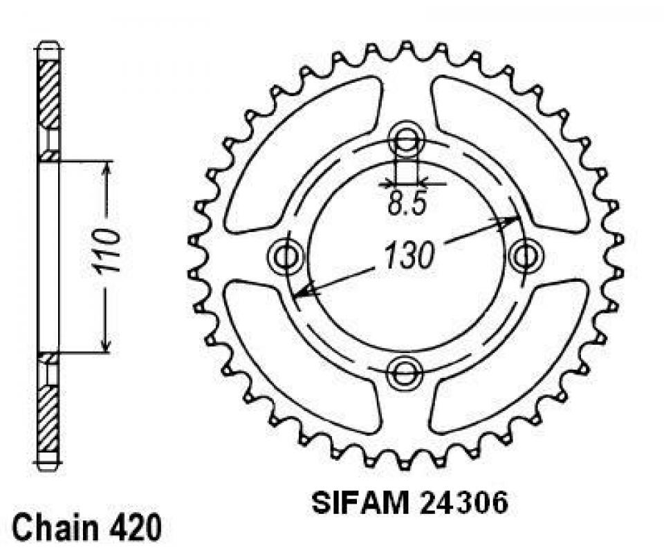 Couronne de transmission Sifam pour Moto Neuf