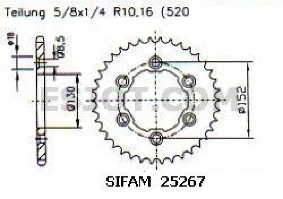 Couronne de transmission Sifam pour Moto Neuf