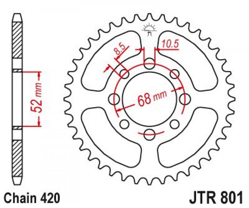 Couronne de transmission Esjot pour Moto Suzuki 50 RV 1973 à 1978 Neuf