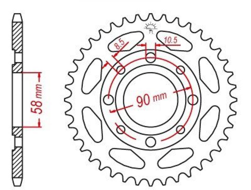 Couronne de transmission Esjot pour Moto Honda 125 Xl K3 K4 1979 Neuf