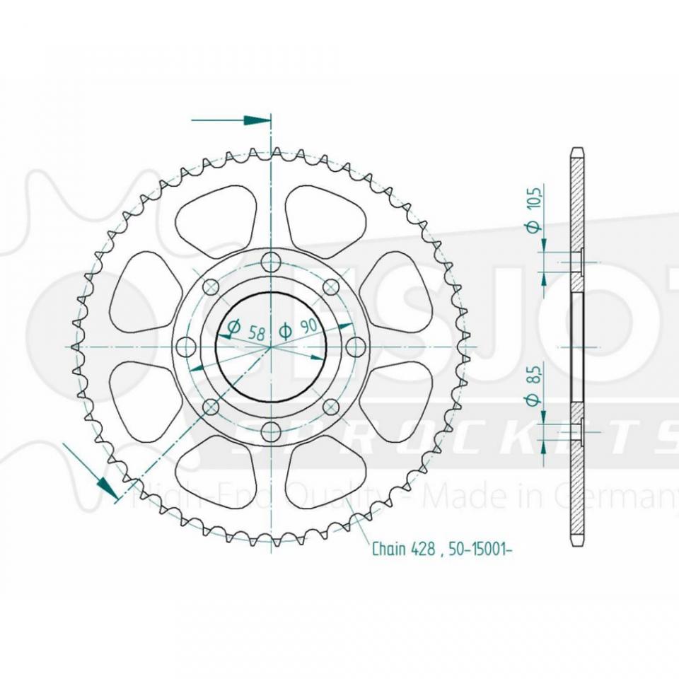 Couronne de transmission Esjot pour Moto BRIXTON 125 CROSSFIRE XS 2020 à 2023 Neuf