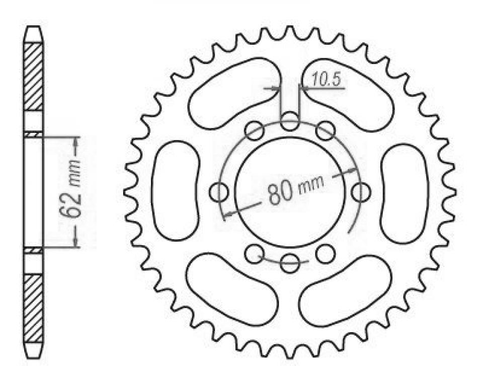 Couronne de transmission Esjot pour Moto Yamaha 125 Dt Mx 1977 à 1991 Neuf