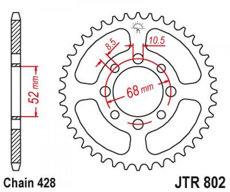 Couronne de transmission Esjot pour Moto Suzuki 80 GT 1981 à 1983 Neuf
