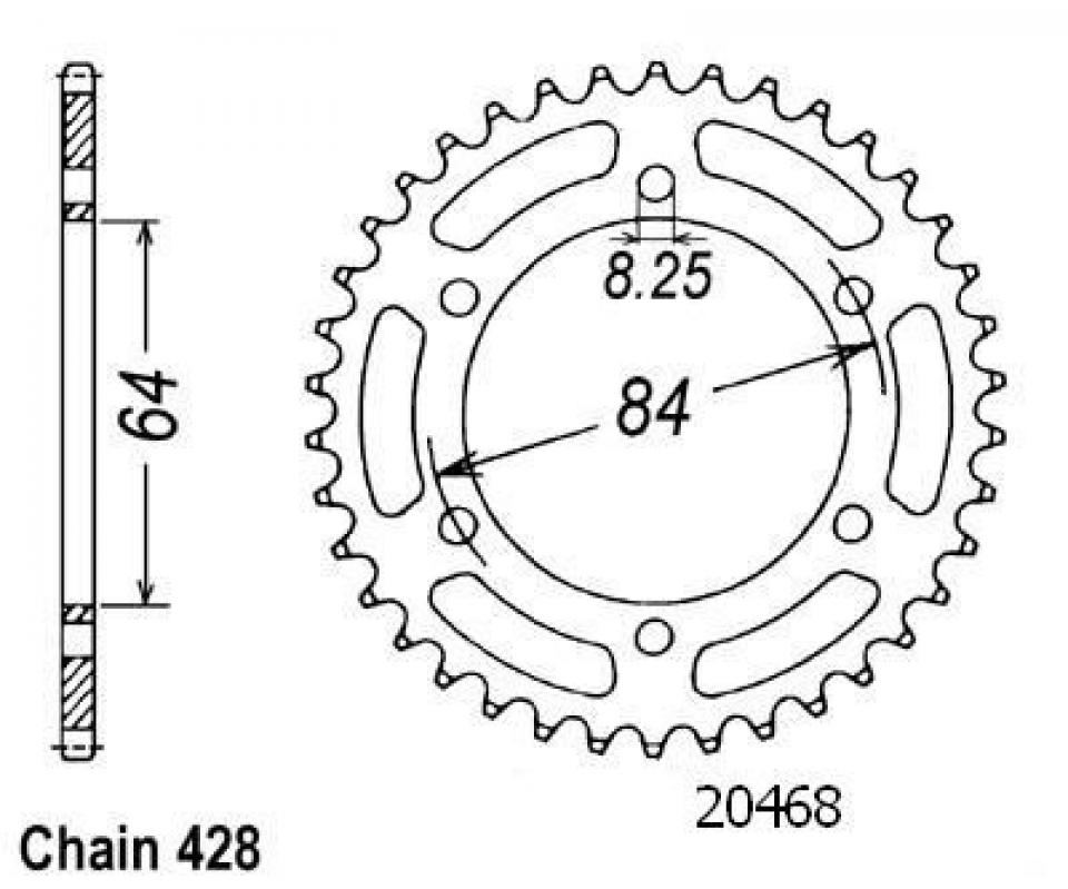 Couronne de transmission Esjot pour Moto Suzuki 125 DR SE 1994 à 2003 Neuf