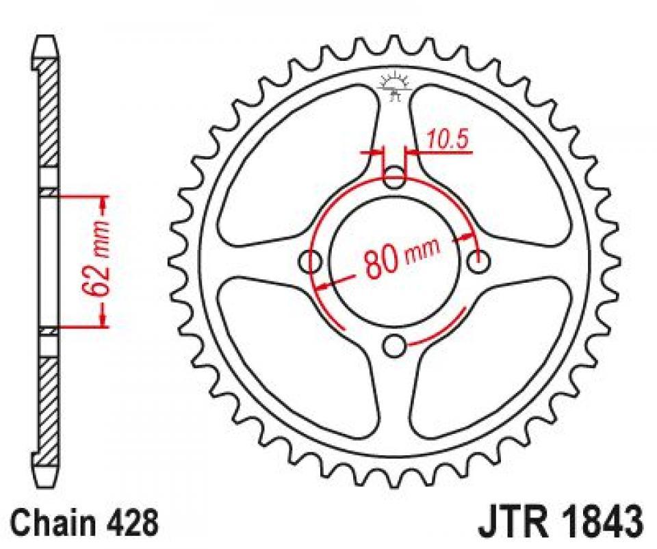 Couronne de transmission Esjot pour Moto Yamaha 125 Tt-R Le Grandes Roues 2002 à 2013 54 dents pas 428 Neuf