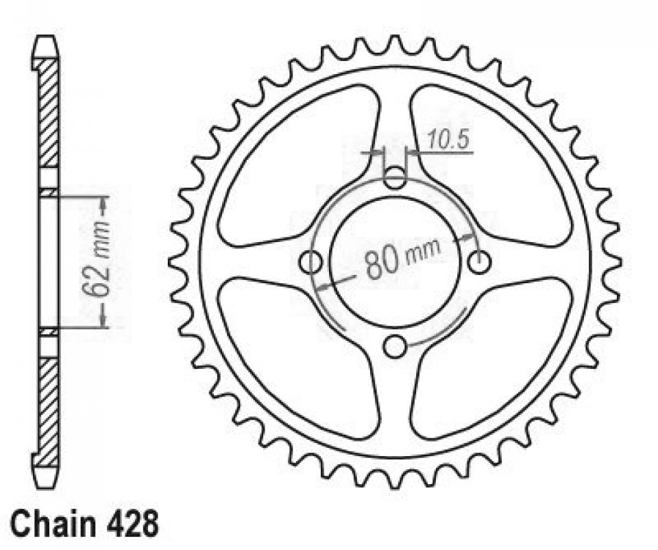 Couronne de transmission Esjot pour Moto Yamaha 125 Tt-R Le Grandes Roues 2002 à 2013 54 dents pas 428 Neuf