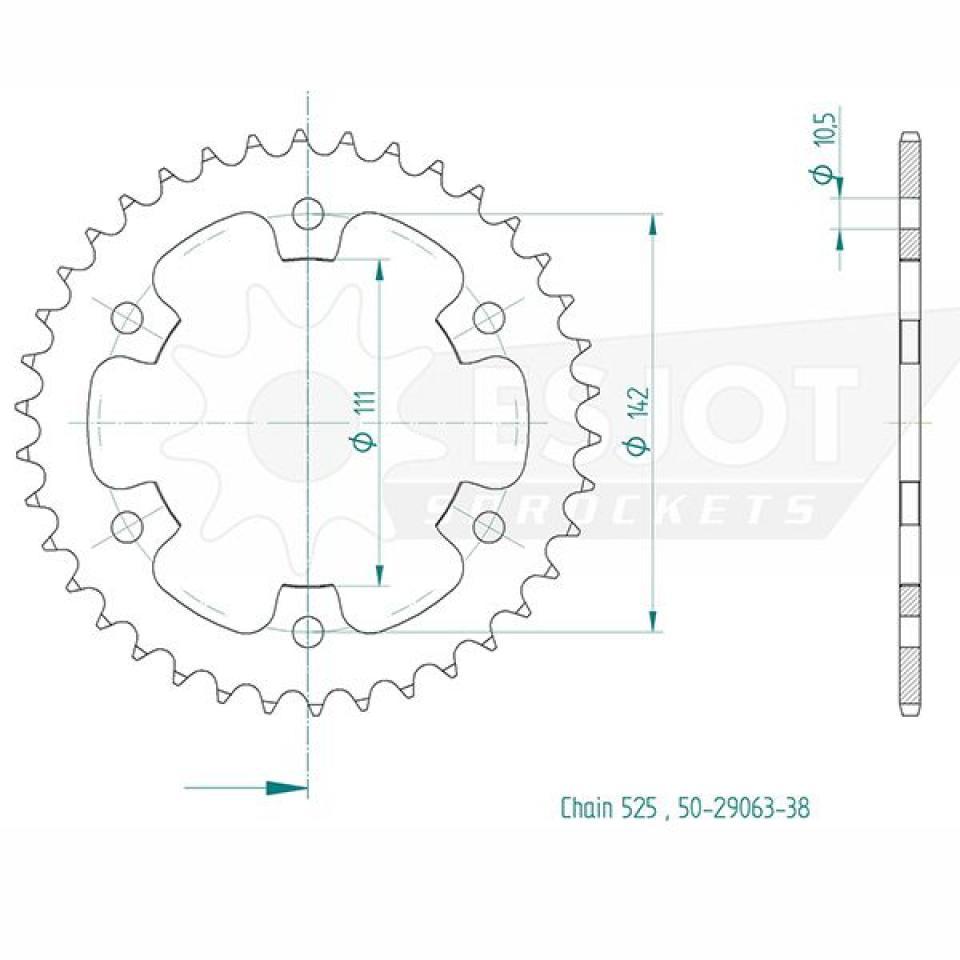 photo piece : Couronne de transmission->ROYAL ENFIELD Interceptor Twin GT