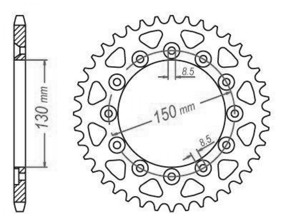 Couronne de transmission Esjot pour Moto Yamaha 250 Yz-F 4T 2001 à 2009 48 dents pas 520 Ø130mm Neuf