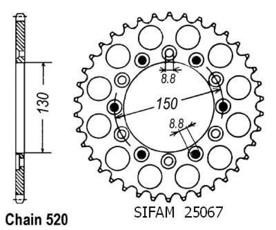 Couronne de transmission Esjot pour Moto Yamaha 400 Wr-F 1999 à 2002 Neuf