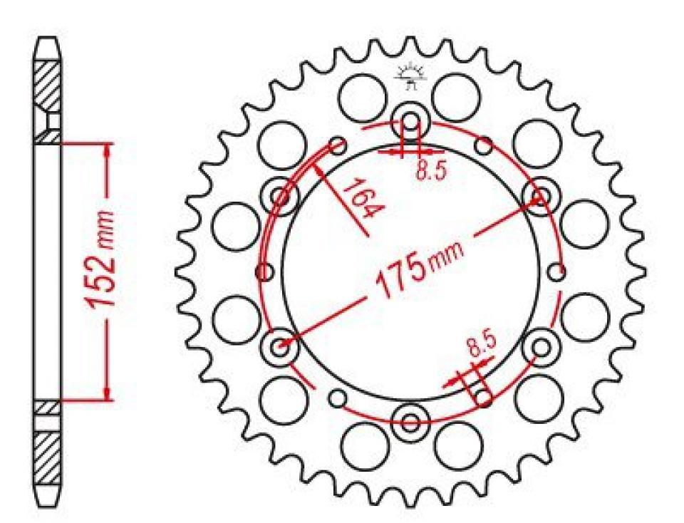 Couronne de transmission Esjot pour Moto Yamaha 490 YZ 1988 à 1990 Neuf