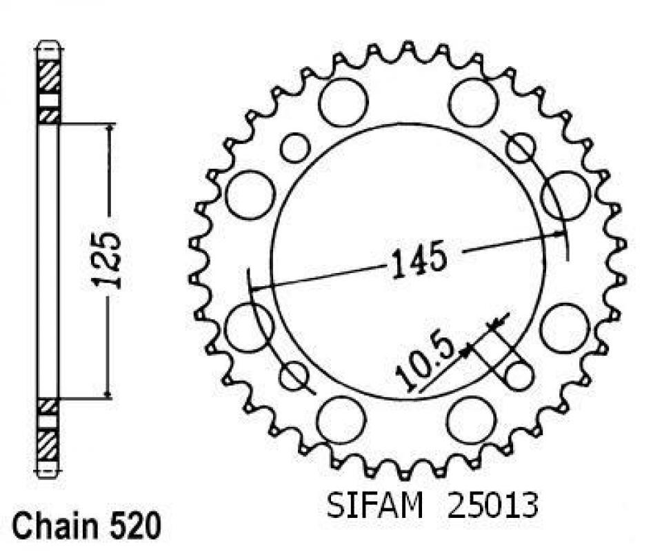 Couronne de transmission Esjot pour Moto Yamaha 600 XT 1985 à 1986 40 dents pas 520 Neuf