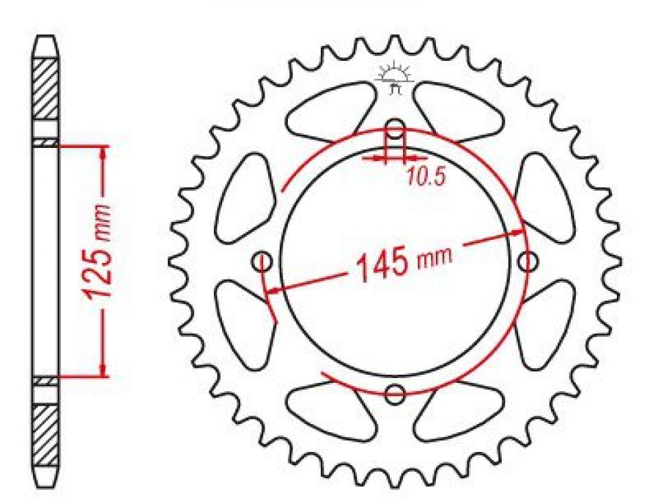 Couronne de transmission Esjot pour Moto MZ 660 Baghira 1998 à 2005 Neuf